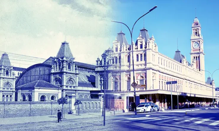 Museu da Língua Portuguesa na Estação da Luz, São Paulo - SP (montagem passado e presente)